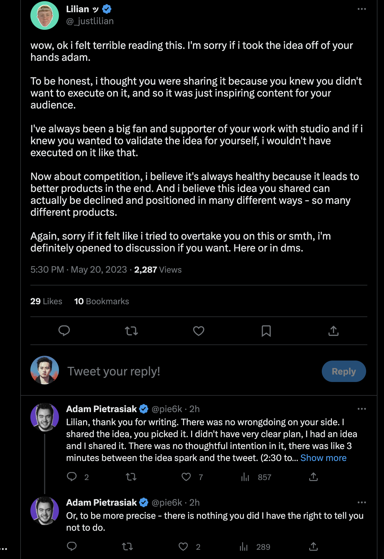 Resolution - Twitter conversation